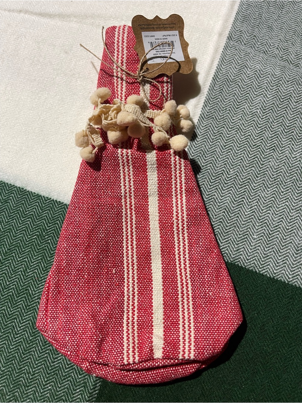 Mud Pie Grainsack Christmas Wine Bag